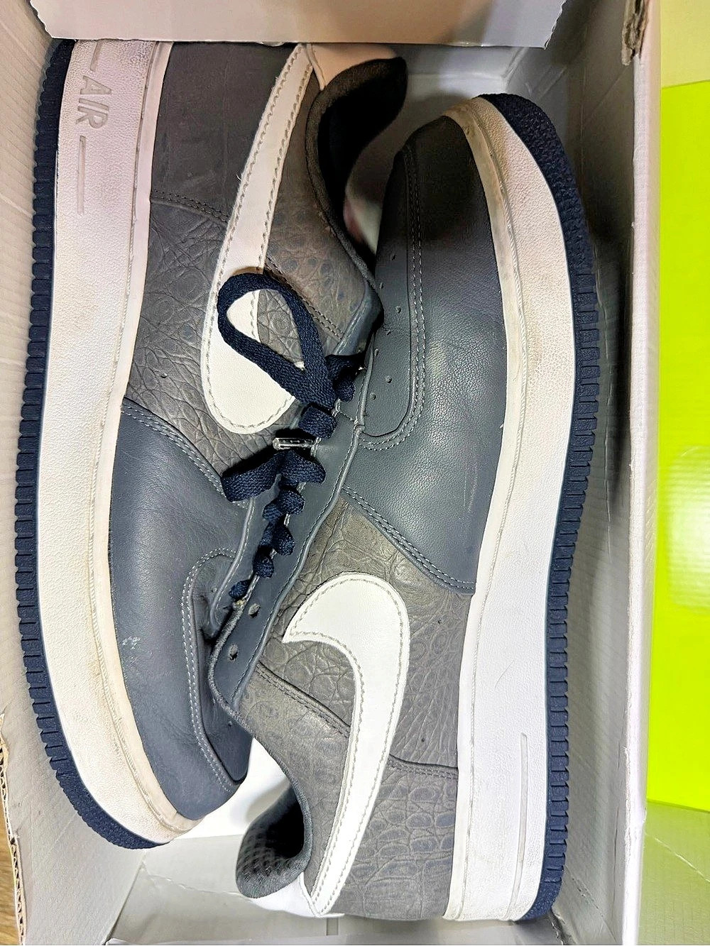 Nike Air Force 1 Low 'Grey Croc' Gray & White Sneakers